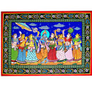Lord Krishna RasaLeela Canvas Pattachitra Painting pic-1