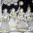 Gorgeous Black and White Lord Krishna With Gopi Pattchitra Painting-pic3