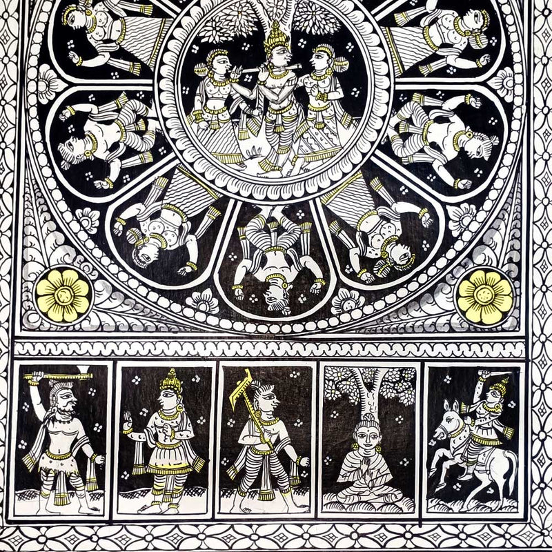 Marvelous Lord Krishna Dasavatar Pattachitra Painting-pic2