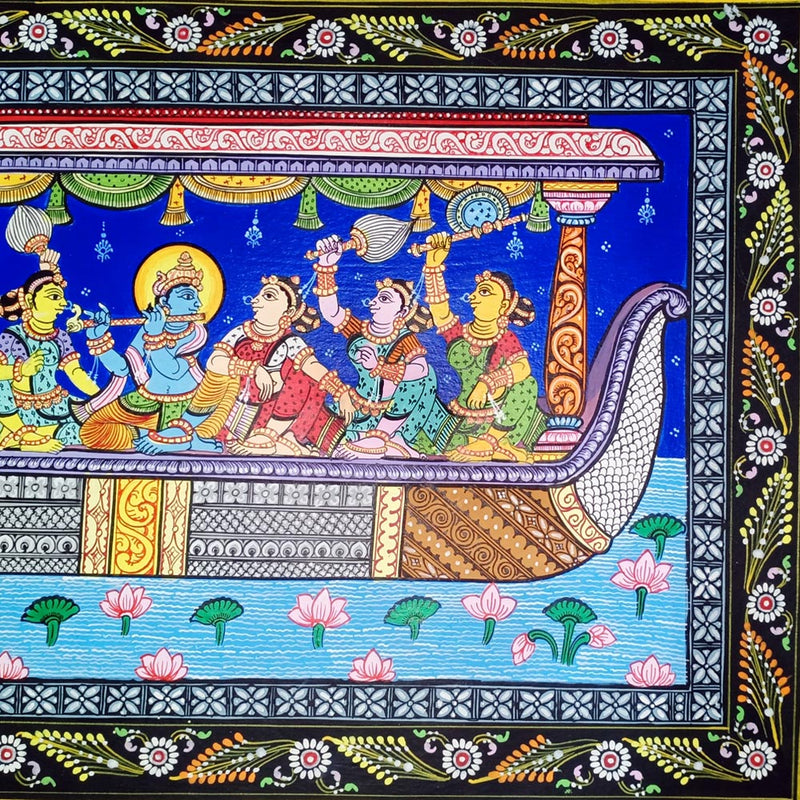 Lord Krishna with Gopi Naba Keli Pattachitra Painting-pic2