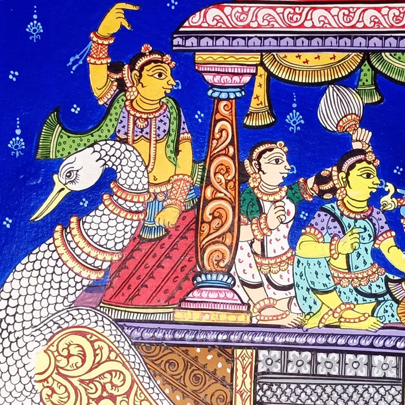 Lord Krishna with Gopi Naba Keli Pattachitra Painting-pic3