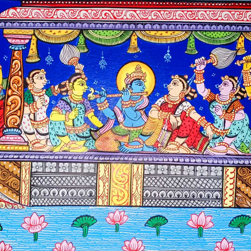 Lord Krishna with Gopi Naba Keli Pattachitra Painting-pic4