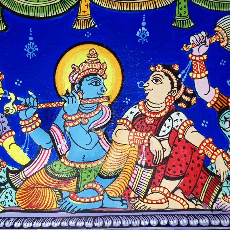 Lord Krishna with Gopi Naba Keli Pattachitra Painting-pic5
