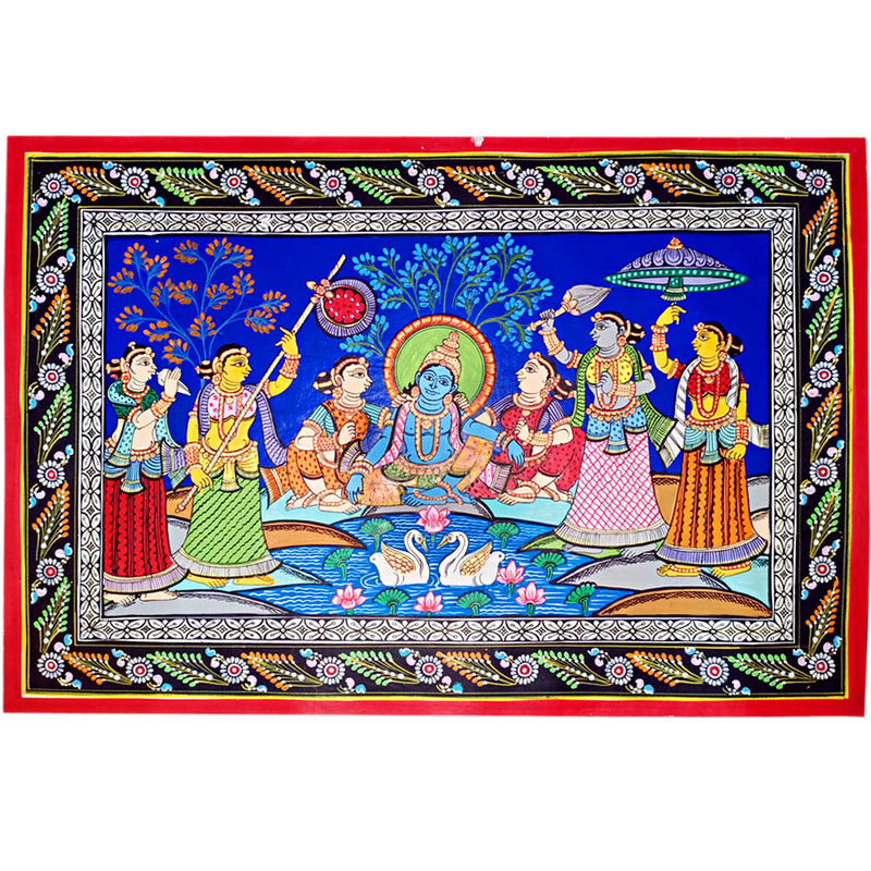 Maha Rasa Types Buy Lord Krishna Maha Rasa Leela Pattachitra Painting - Ritikart