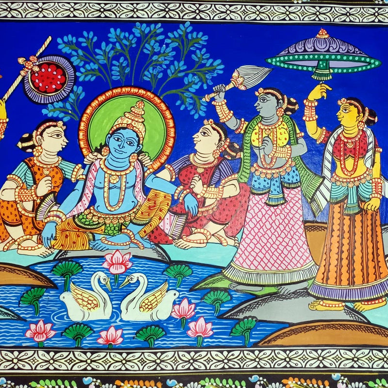Lord Krishna Maha Rasa Leela Pattachitra Painting-pic3
