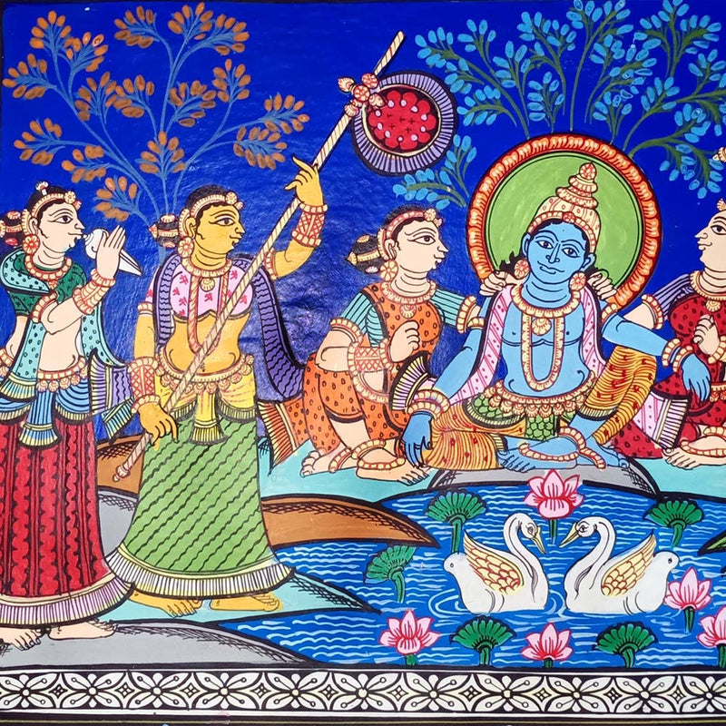 Lord Krishna Maha Rasa Leela Pattachitra Painting-pic4