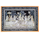 Lord Krishna Rasa Leela with Gopi Pattachitra Painting (B&W)-pic1