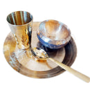 Kansa Thali Set (1 Thali + 1 Bowl +1 Glass and 1 Spoon)