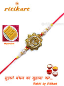 Designer Om Rakhi Golden Colour