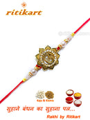 Designer Om Rakhi Golden Colour