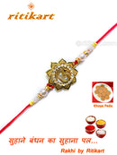 Designer Om Rakhi Golden Colour