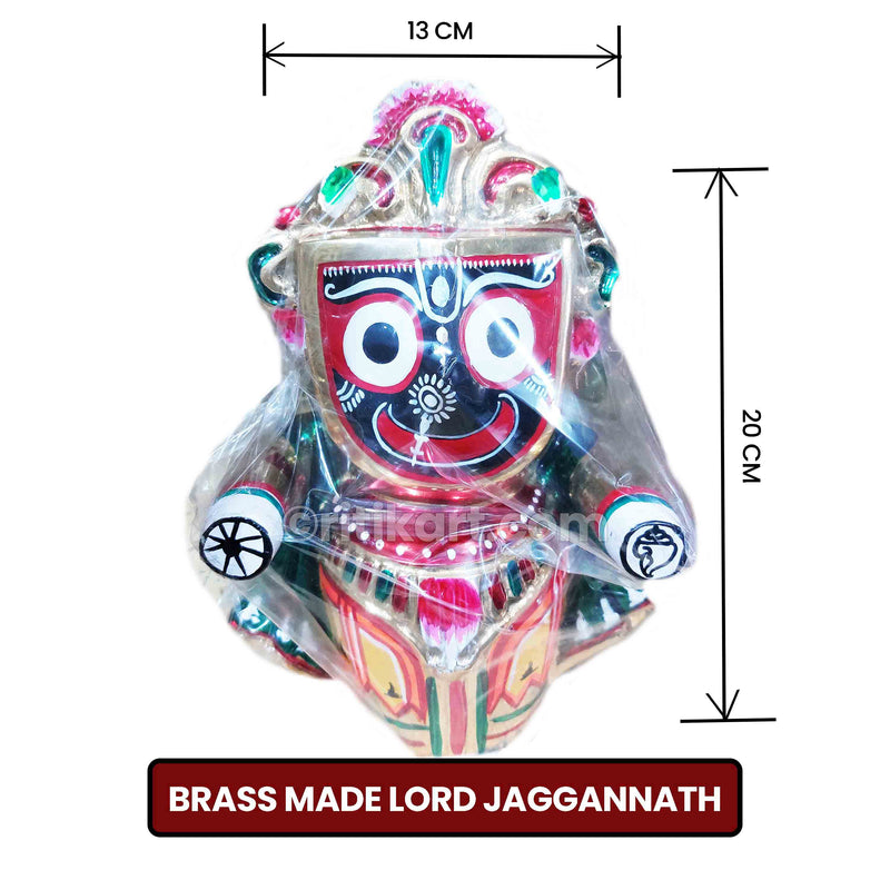 Brass Lord Jagannath, Balabhadra and Subhadra Set-8 Inch