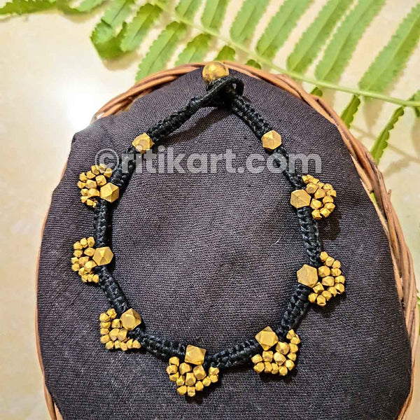 Ancient Tribal Anklet with Brass Beads in Tree Shaped