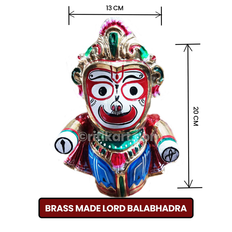 Brass Lord Jagannath, Balabhadra and Subhadra Set-8 Inch