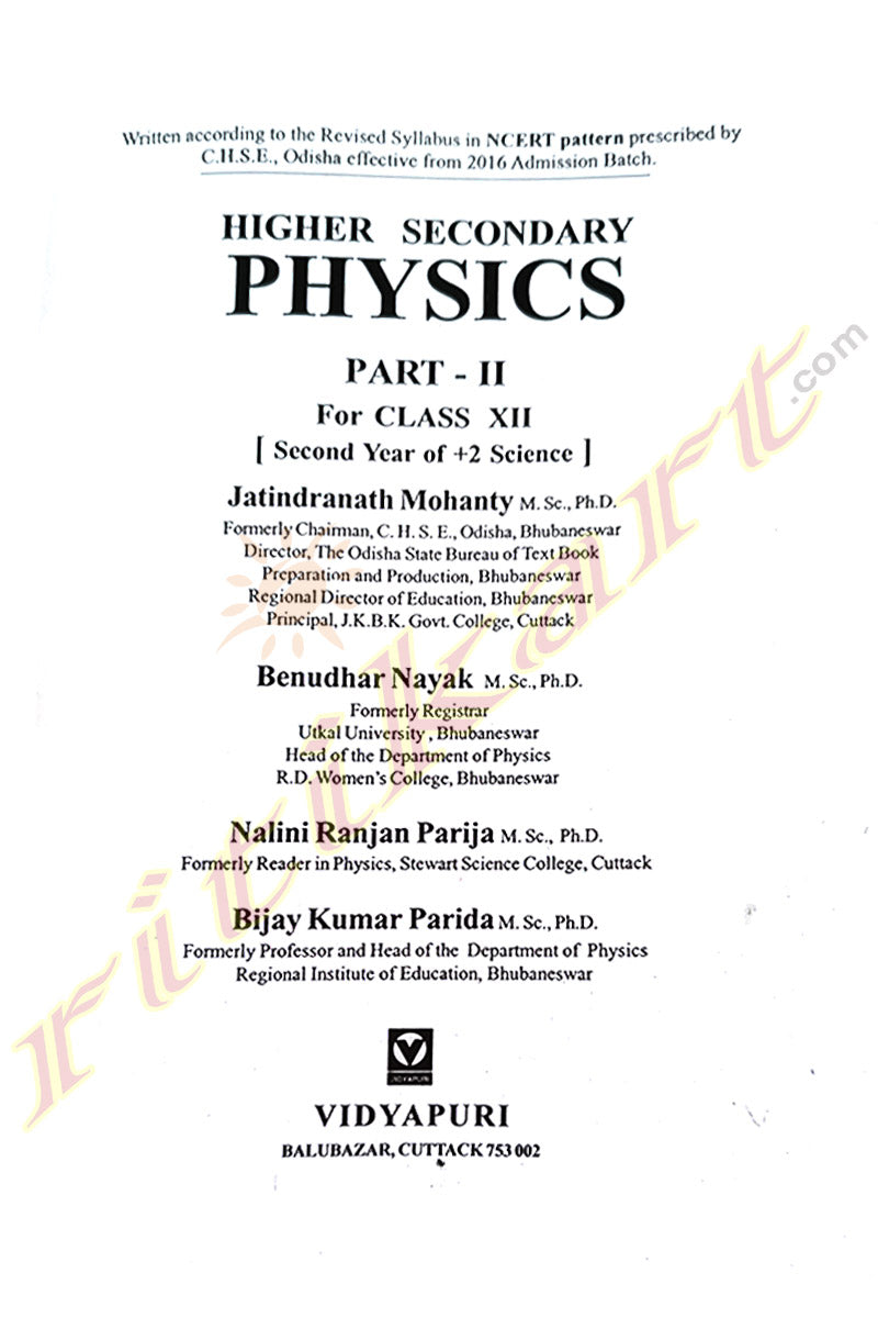 Higher Secondary Physics - Part 2 (For Class XII)