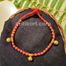 Ancient Dhokra Tribal Brass Anklet with Brass Beads Embedded