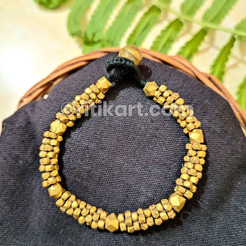 Tribal Ancient Dhokra Handcrafted Bracelet with Small Beads Work