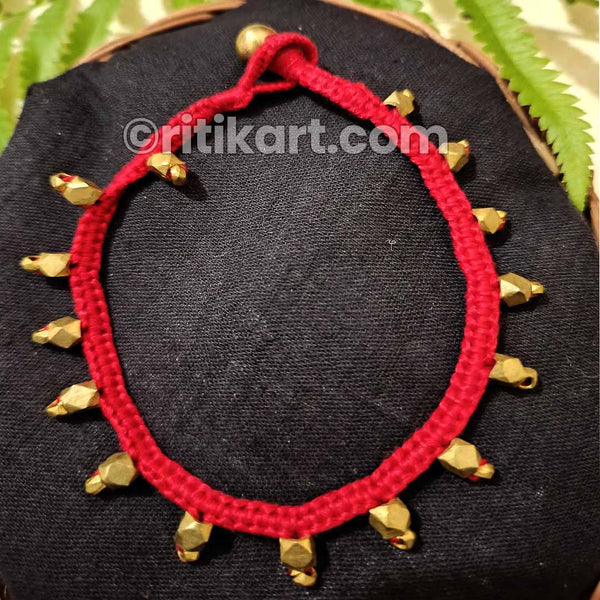 Ancient Dhokra Anklet with Brass Spikes