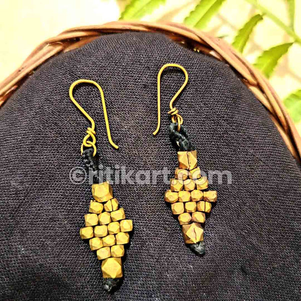 Tribal Ancient Earrings with Black Threadwork