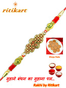 Amazing Antique Finish Designer Metal Rakhi