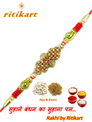 Amazing Antique Finish Designer Metal Rakhi