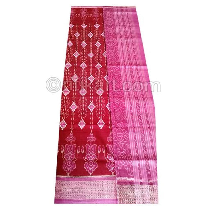 Full Body Boxes Pattern Pata Saree In Red And Maroon Color., Party