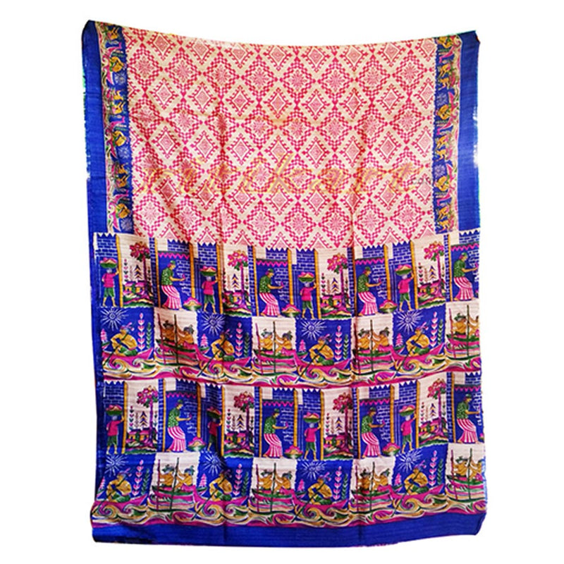 Gorgeous Hand Block Printed Tussar Silk Saree