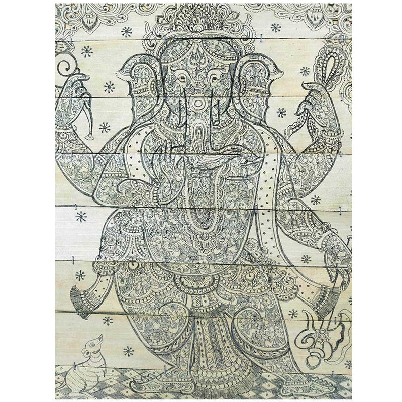 Palm Leaf Painting of Dual Lord Ganesh pic-2