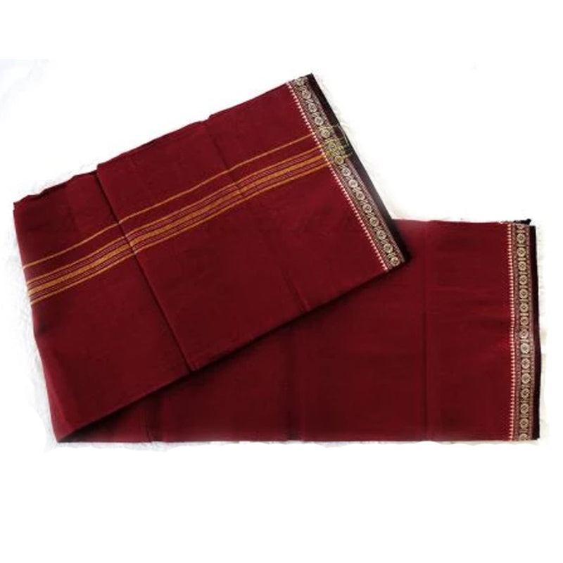 Hand woven pure cotton Maroon and Strip Gamcha