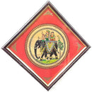 Palm Leaves Elephant Riding Design with Photo Frame