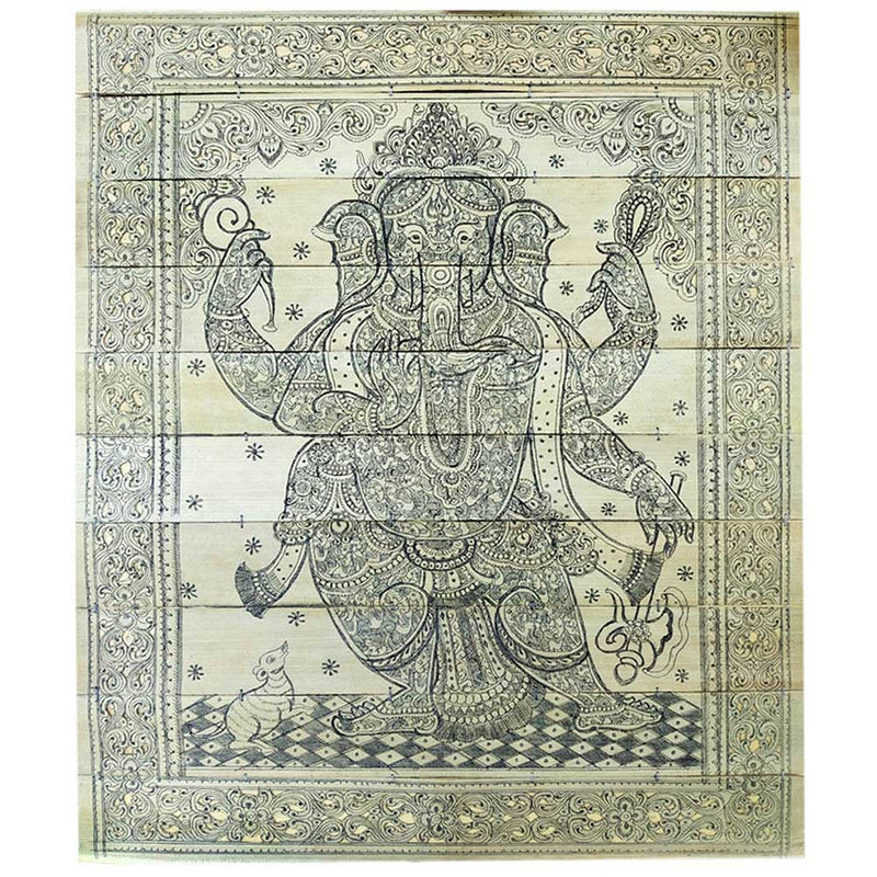Palm Leaf Painting of Dual Lord Ganesh pic-1