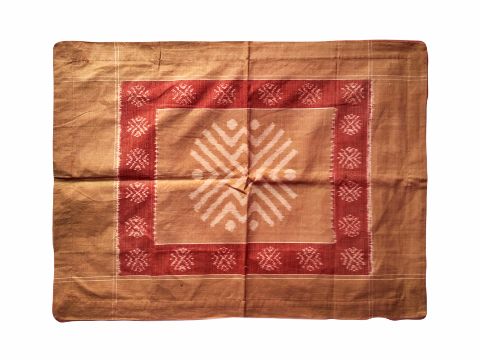 Sambalpuri Brown with red Living cotton Pillows Cover  
