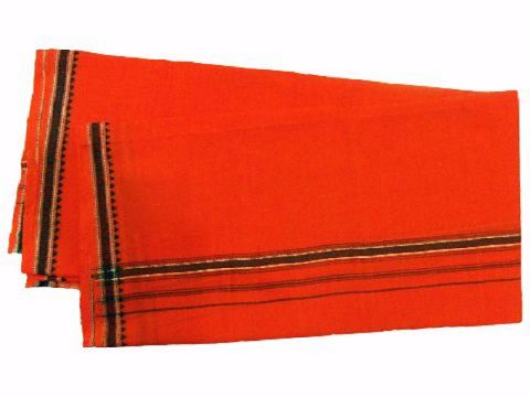 Buy Khurda cotton gamuchha  Orange 4 hati design