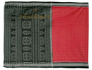 Red Color with Black and White Border Saree with Blouse Piece P1