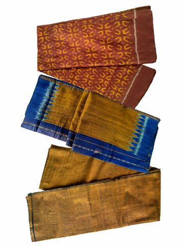Brown and Yellow strip Design Sambalpuri Salwar Suit