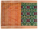 Sambalpuri Hand Woven Mehendi Brown with lion and duck Design sareee