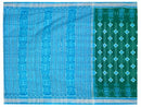 Sambalpuri Hand Woven Sapta Dark Green with sky border Design saree 