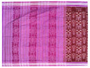 Sambalpuri Hand Woven Sapta Brown with Pink border Design saree 