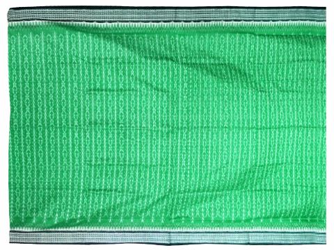 Sambalpuri Hand Woven Green and Black Tribal Design Saree