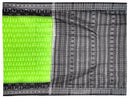 Sambalpuri Hand Woven Leaf Green and Black Tribal Design Saree