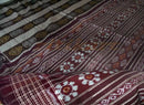 Sambalpuri Maroon and White Strip Design Saree pic-2