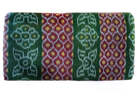 Sambalpuri Hand Woven Feded Leaf Green and Maroon Design Saree