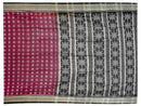 Sambalpuri Deep Maroon and Black Anchal Design Saree