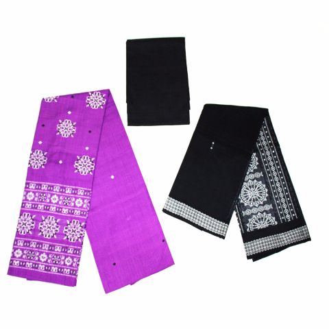 Sambalpuri Cotton Salwar Suit Material Pink and Black Color 