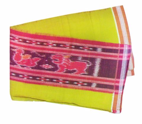 Hand woven pure cotton Mehendi Colour Gamcha 