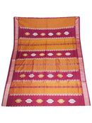 Maroon Sambalpuri Bomkai Handloom Saree 