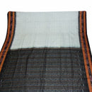 White Sambalpuri Bandha Saree with Stripped Body
