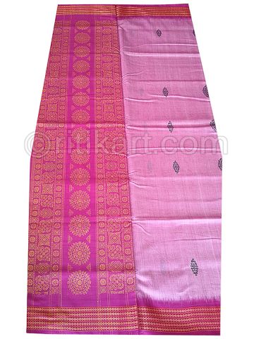 Pink Sambalpuri Bomkai Handloom Cotton saree