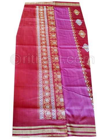 Red And Pink Sambalpuri Bomkai Cotton Saree