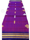 Violet Sambalpuri Hand Woven Cotton Flower Design Saree